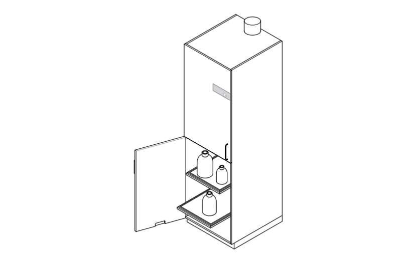 Armoire de laboratoire pour le stockage d'acides et de bases