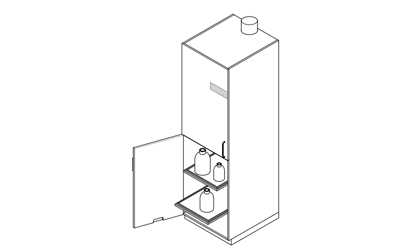 Armoire de laboratoire pour le stockage d'acides et de bases